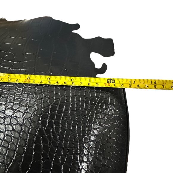 Bob Mackie large faux croc leather black double handled travel tote - Picture 6 of 7